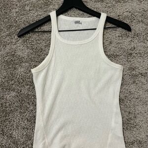 Cotton On Fitted Ribbed Sleeveless Tank Top in Cream